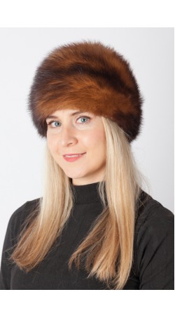 Dark polecat fur hat 